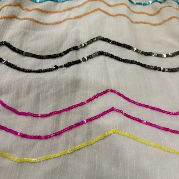 Free People Colorful Sequins Embroidered Flowy Sleeveless Top Size Small - Picture 2 of 11